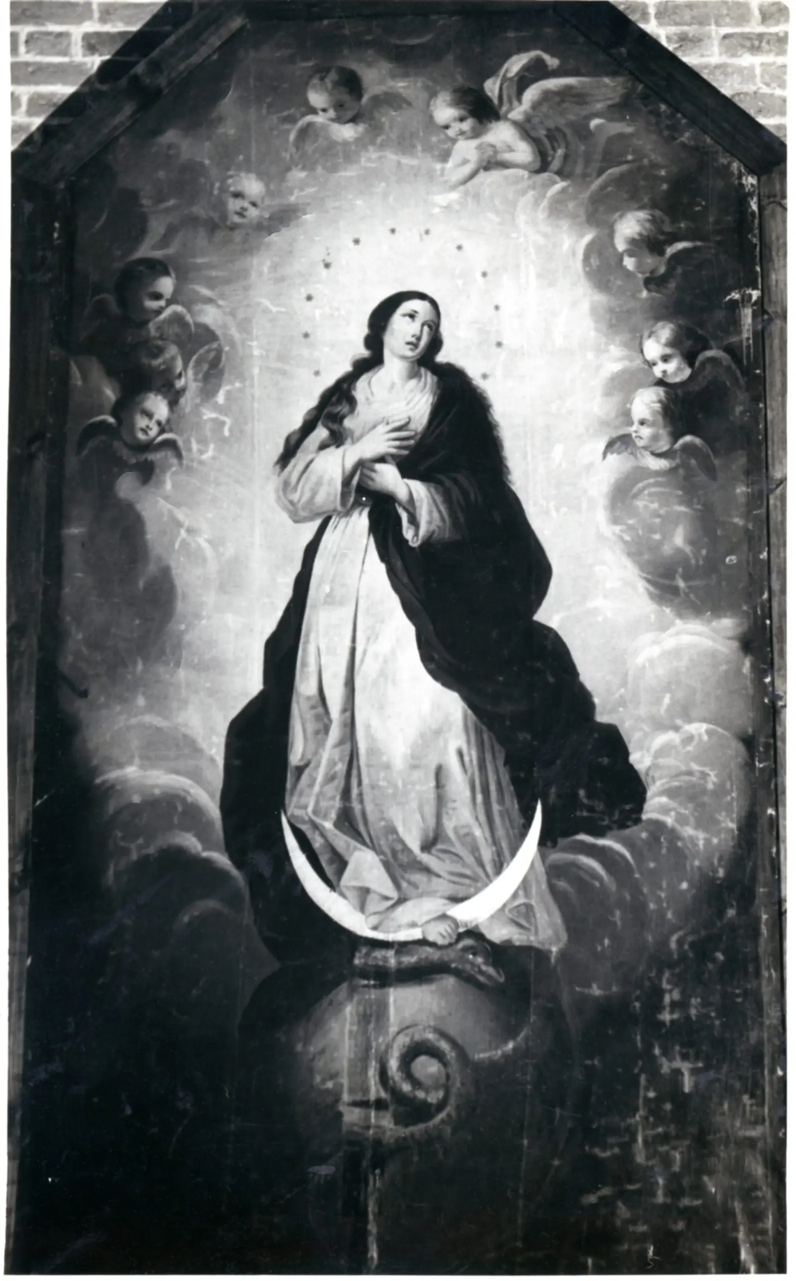 Obraz Matki Bożej Niepokalanej z franciszkańskiego kościoła we Lwowie, przed którym św. Maksymilian Kolbe złożył swoje przyrzeczenie. Obecnie znajduje się w Harmężach.